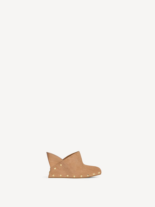 Zuecos Wedge de madera y ante