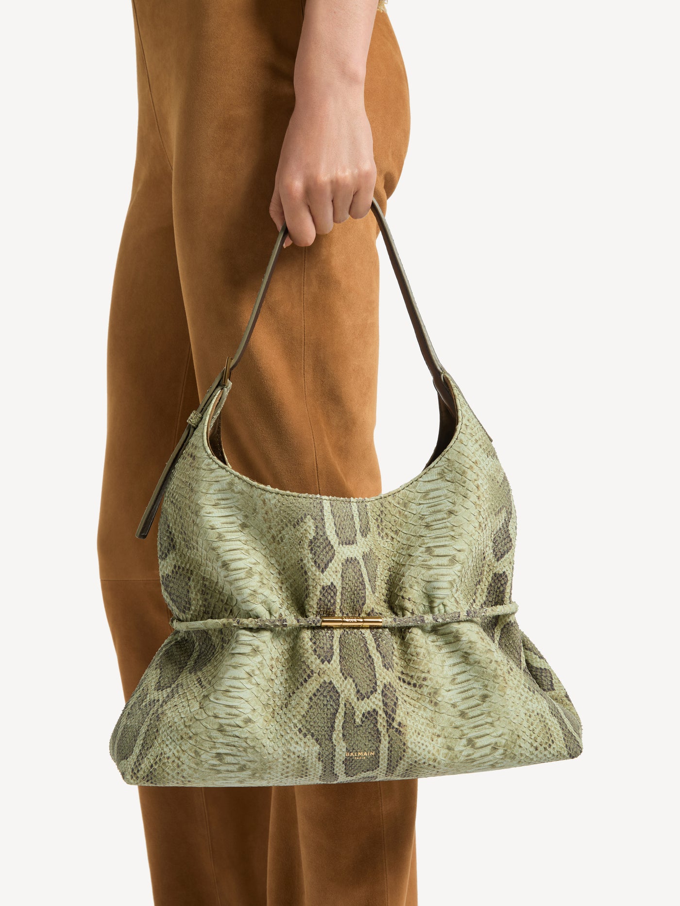 Sac SPHYNX Medium en cuir suédé effet python