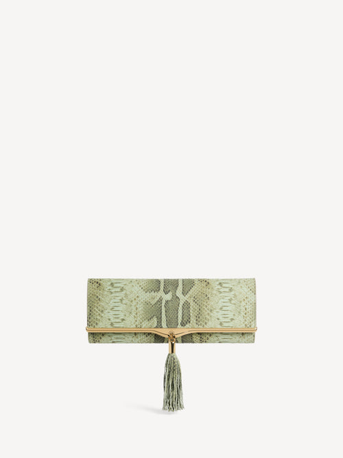 Ophir chain pouch in python-effect suede