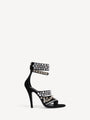 Studded suede toe-post sandals