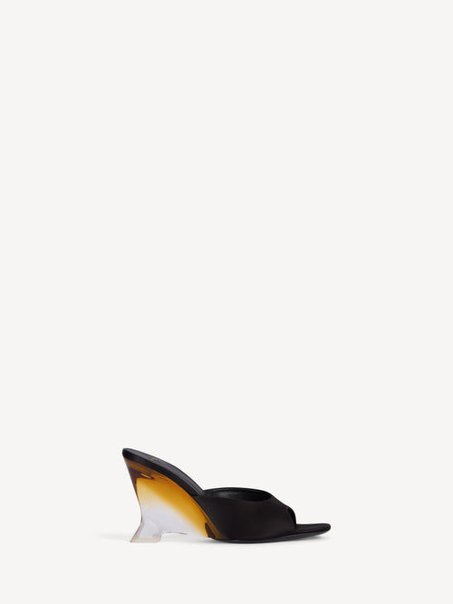 Satin wedge mules