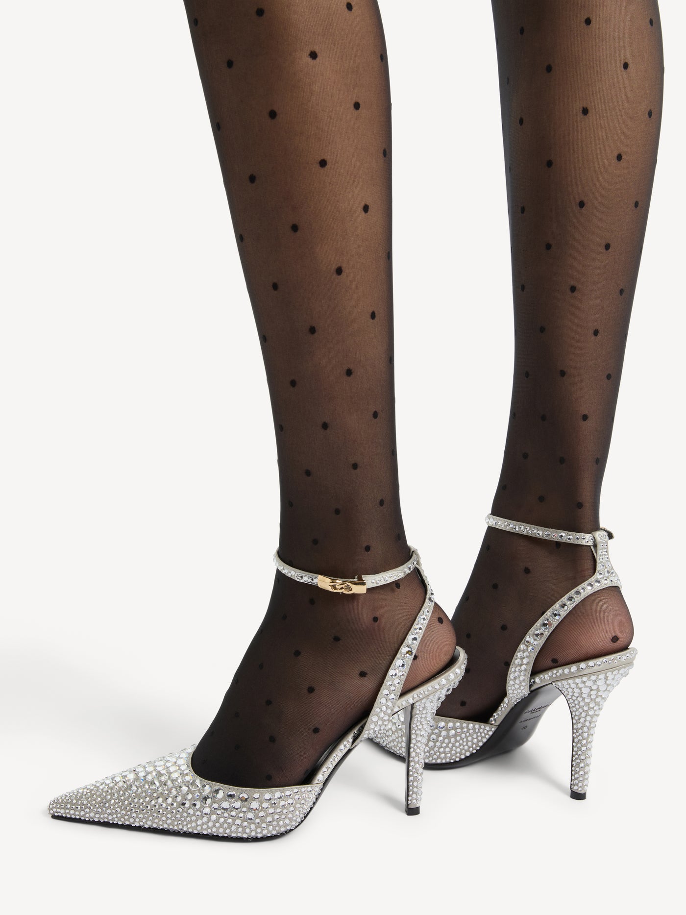 Strappy satin courts with crystals