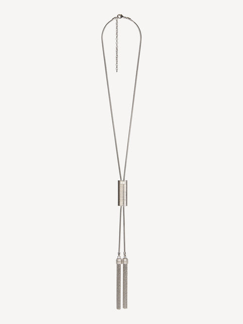 Long brass tassel necklace