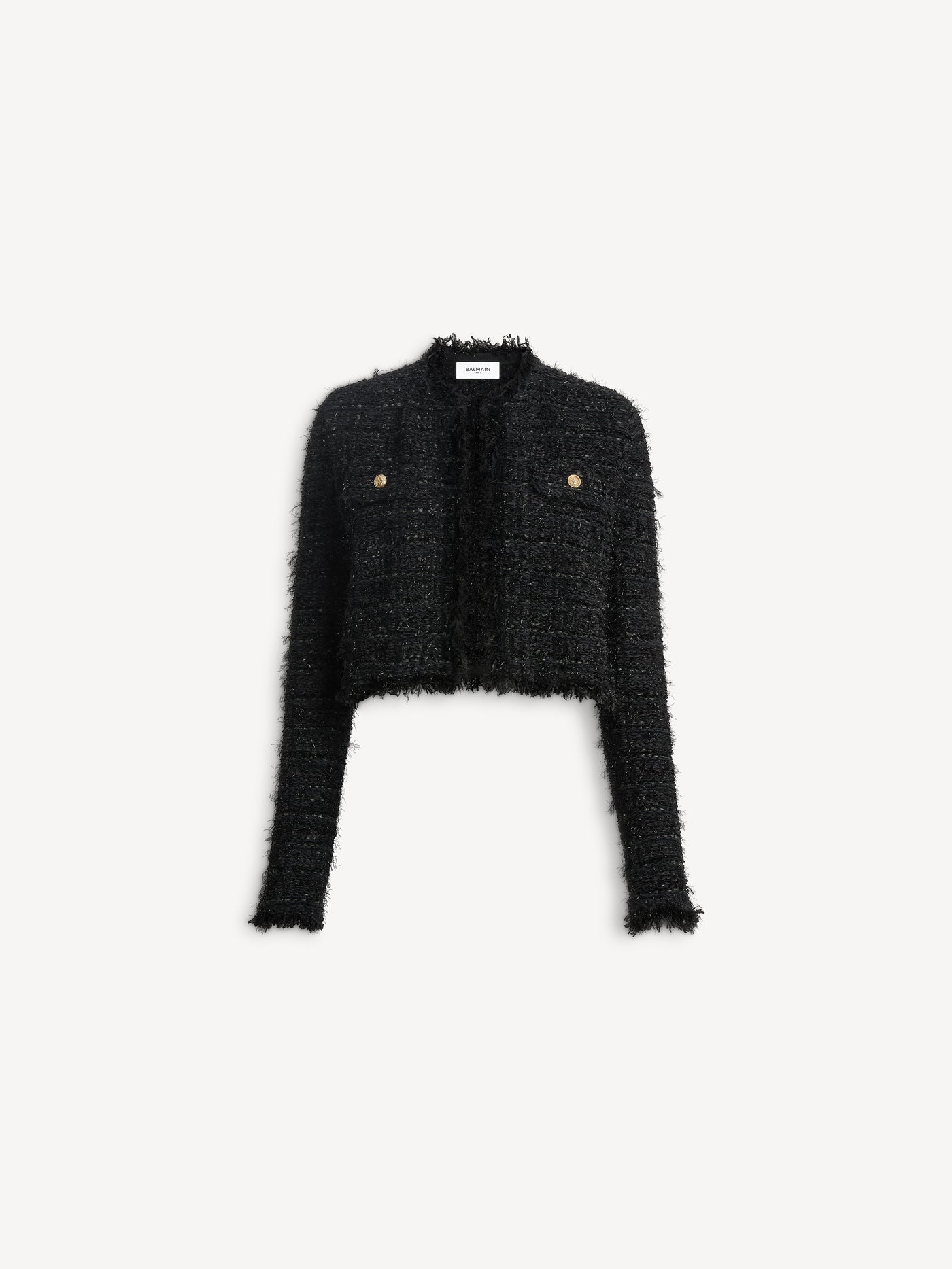 Chaqueta Spencer de tweed de lúrex tejido