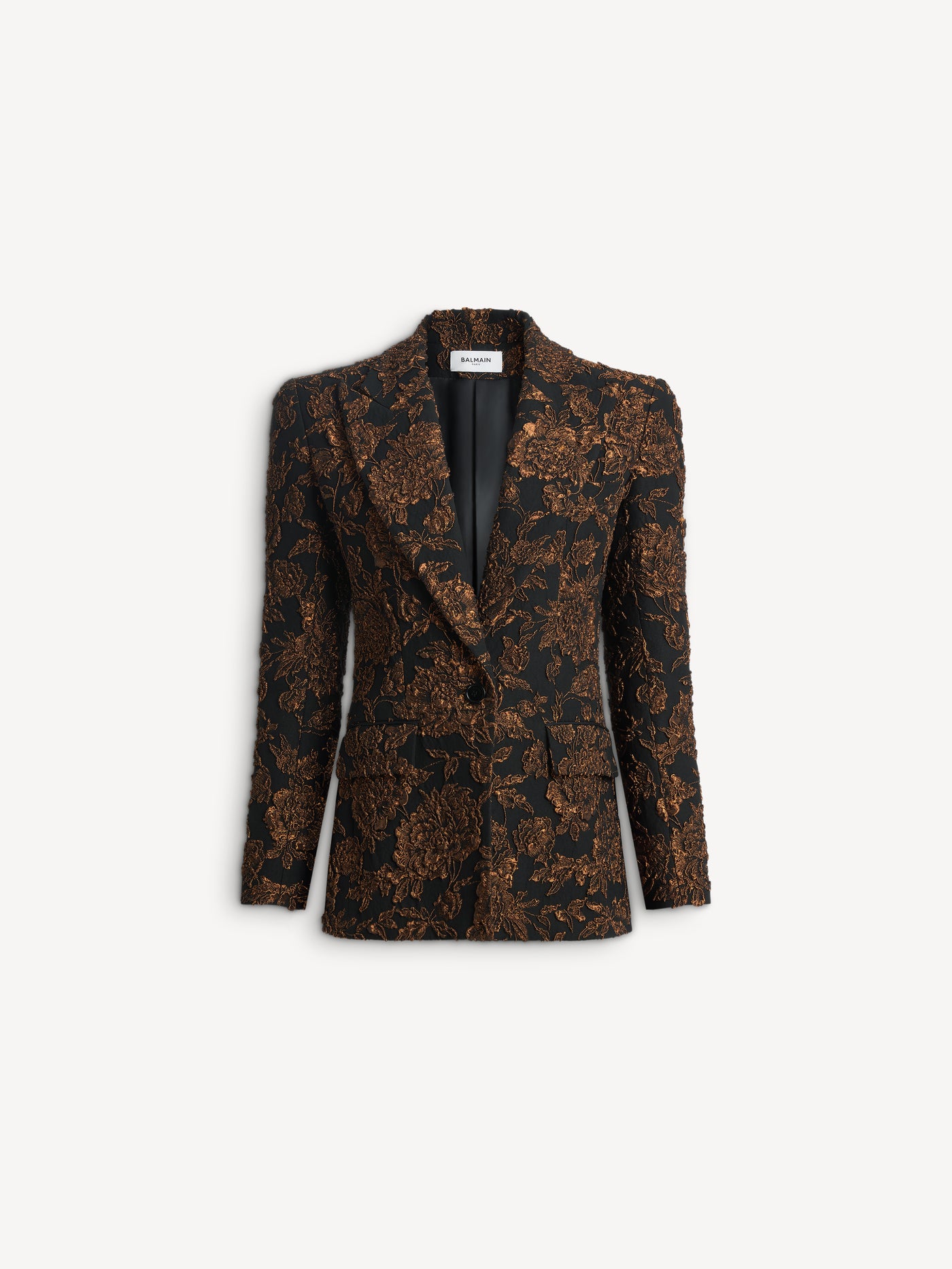 Jacke mit einem Knopf aus Cloqué-Jacquard
