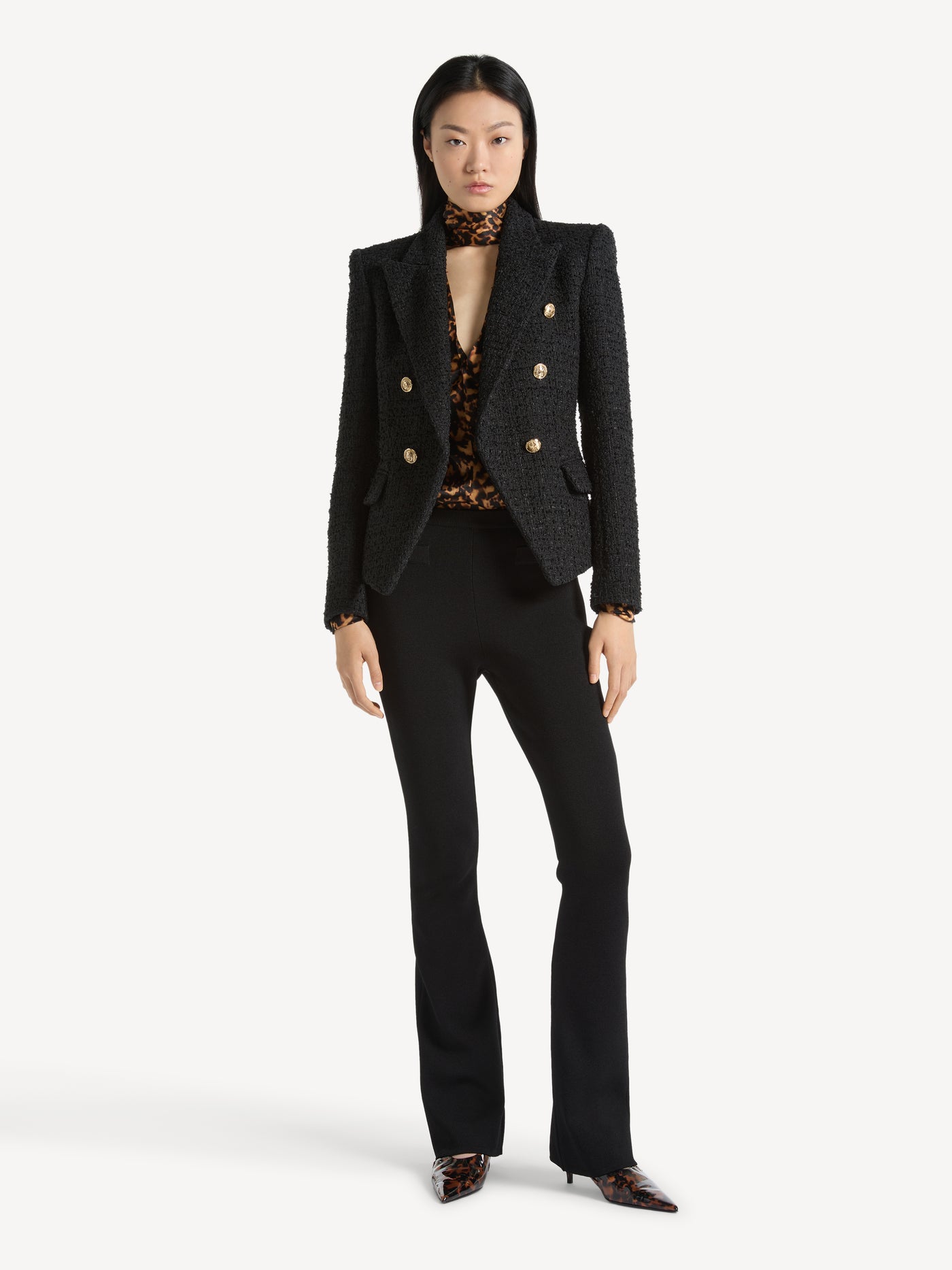 Chaqueta de 6 botones de tweed