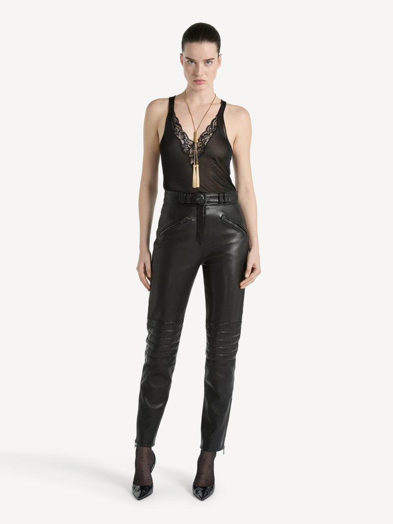 Bikerhose aus Lammleder