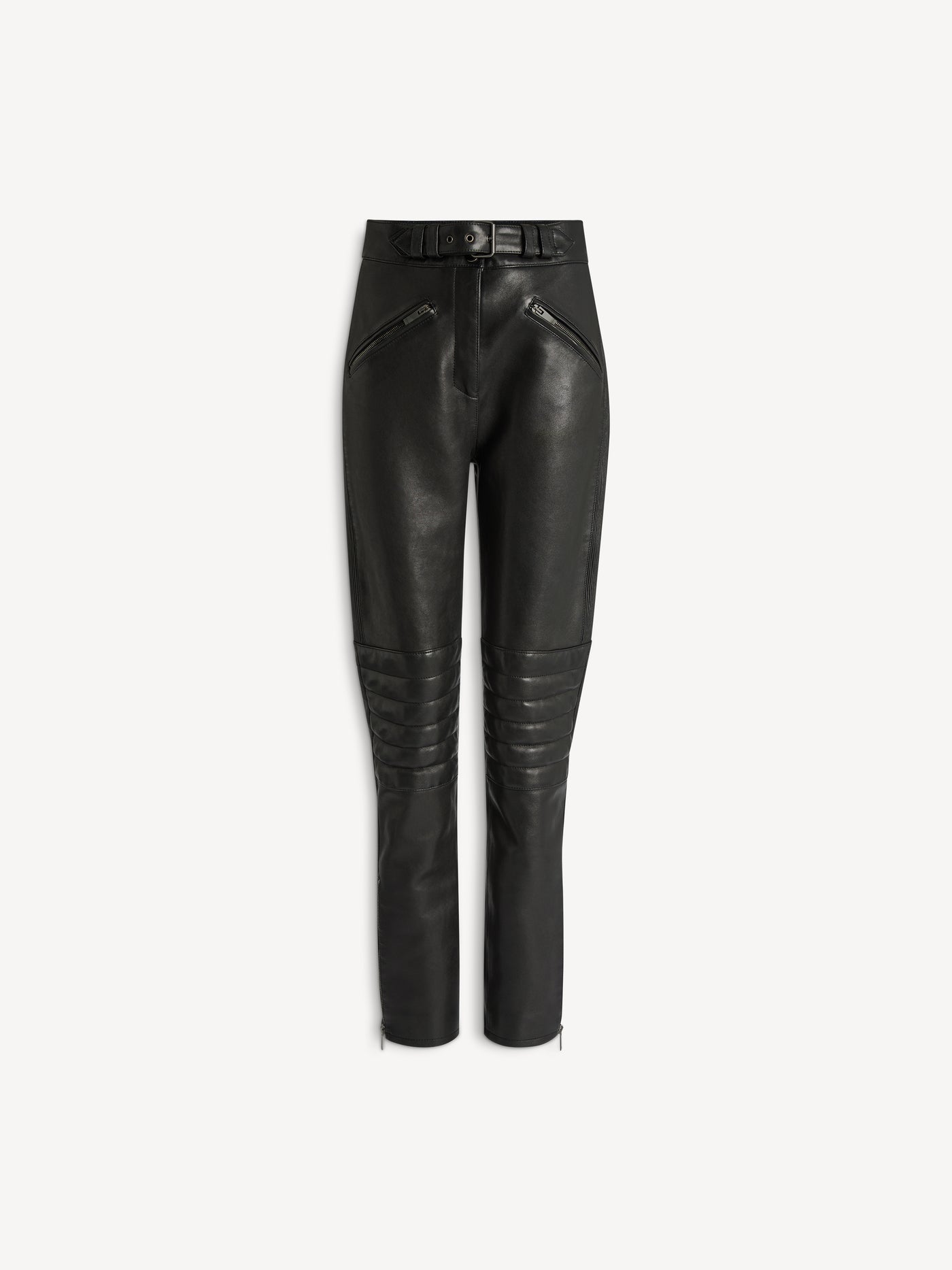 Pantaloni biker in pelle d’agnello