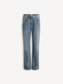 Jean droit en denim délavé