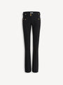 Pantalon à plis en gabardine de laine