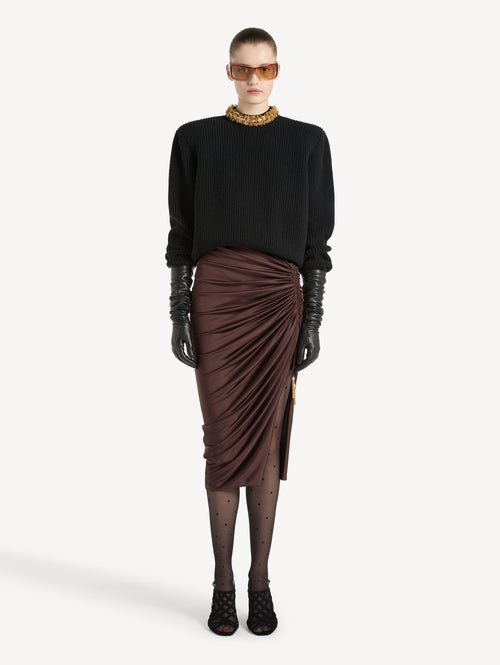 Cashmere jumper with embroidered trim