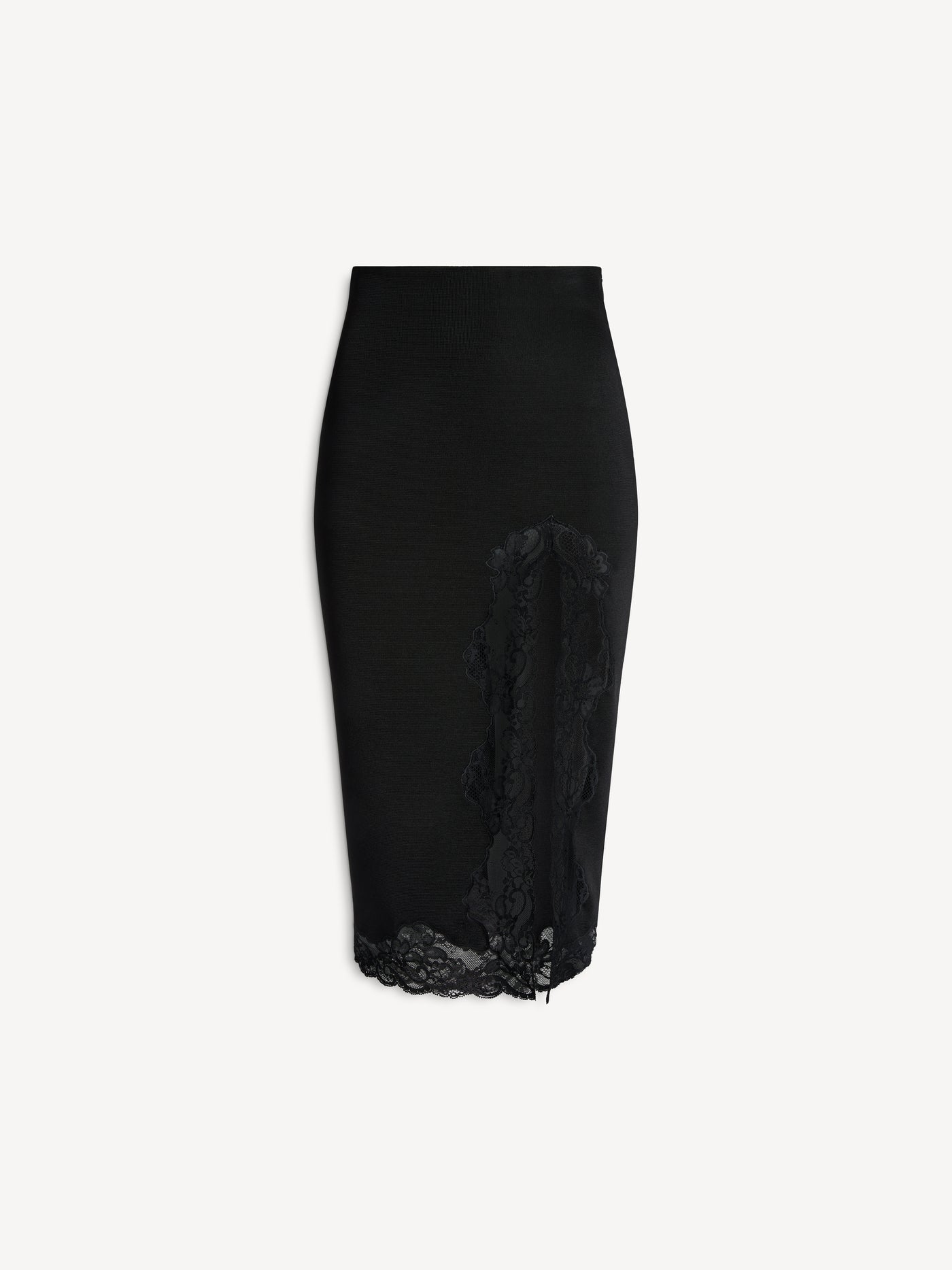 Knit midi skirt with lace