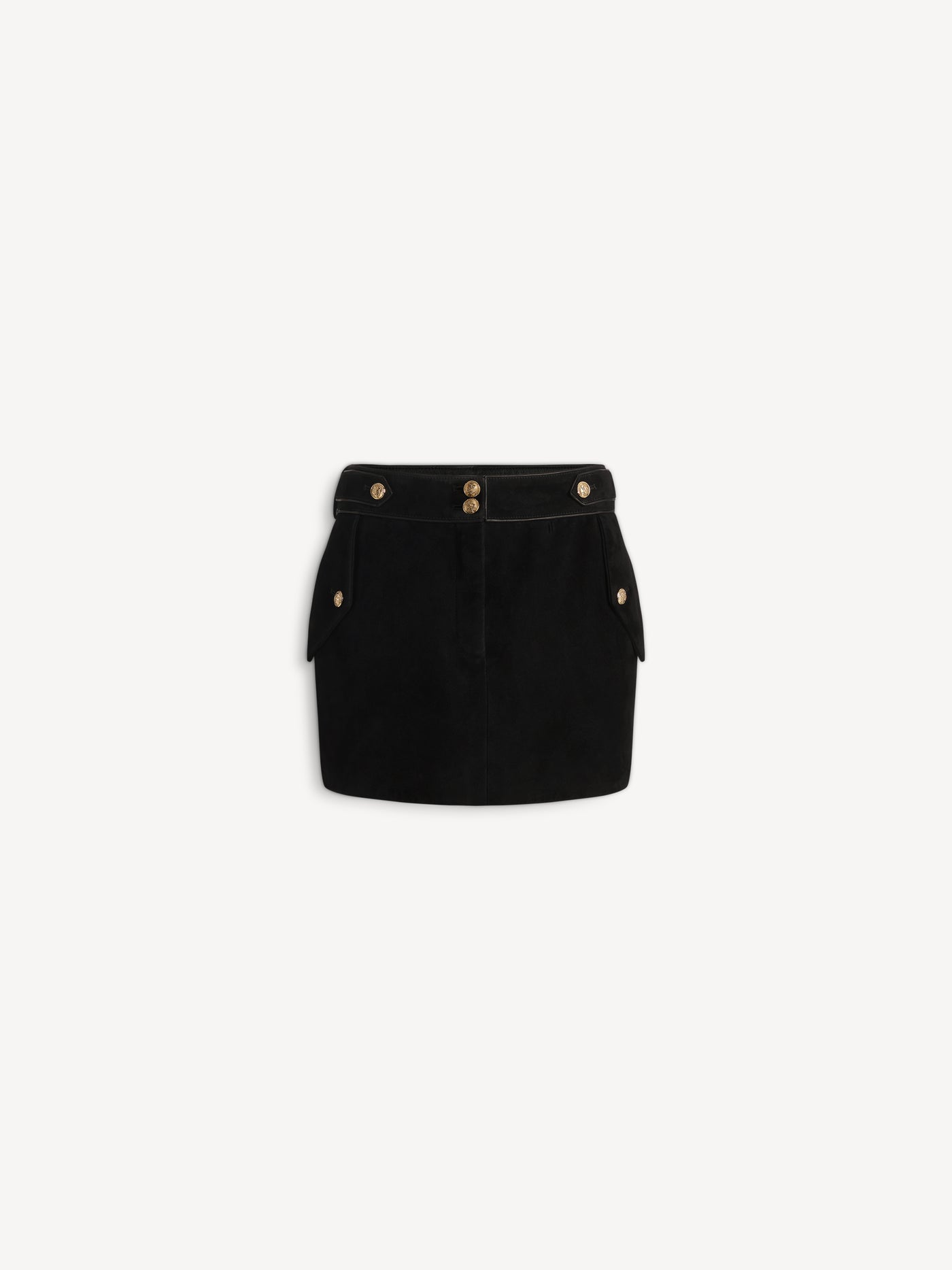Short suede skirt