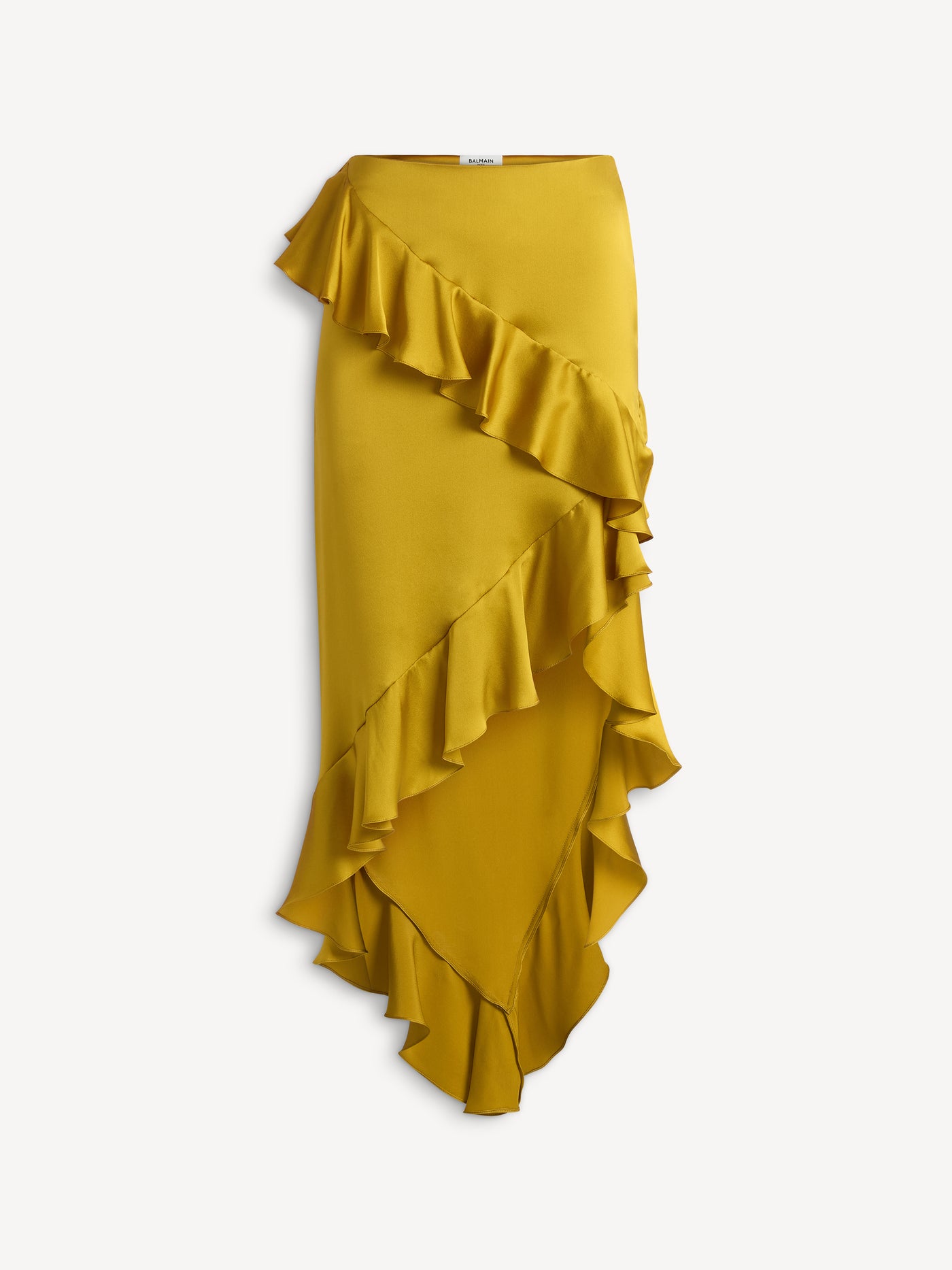 Jupe à volants en satin de soie