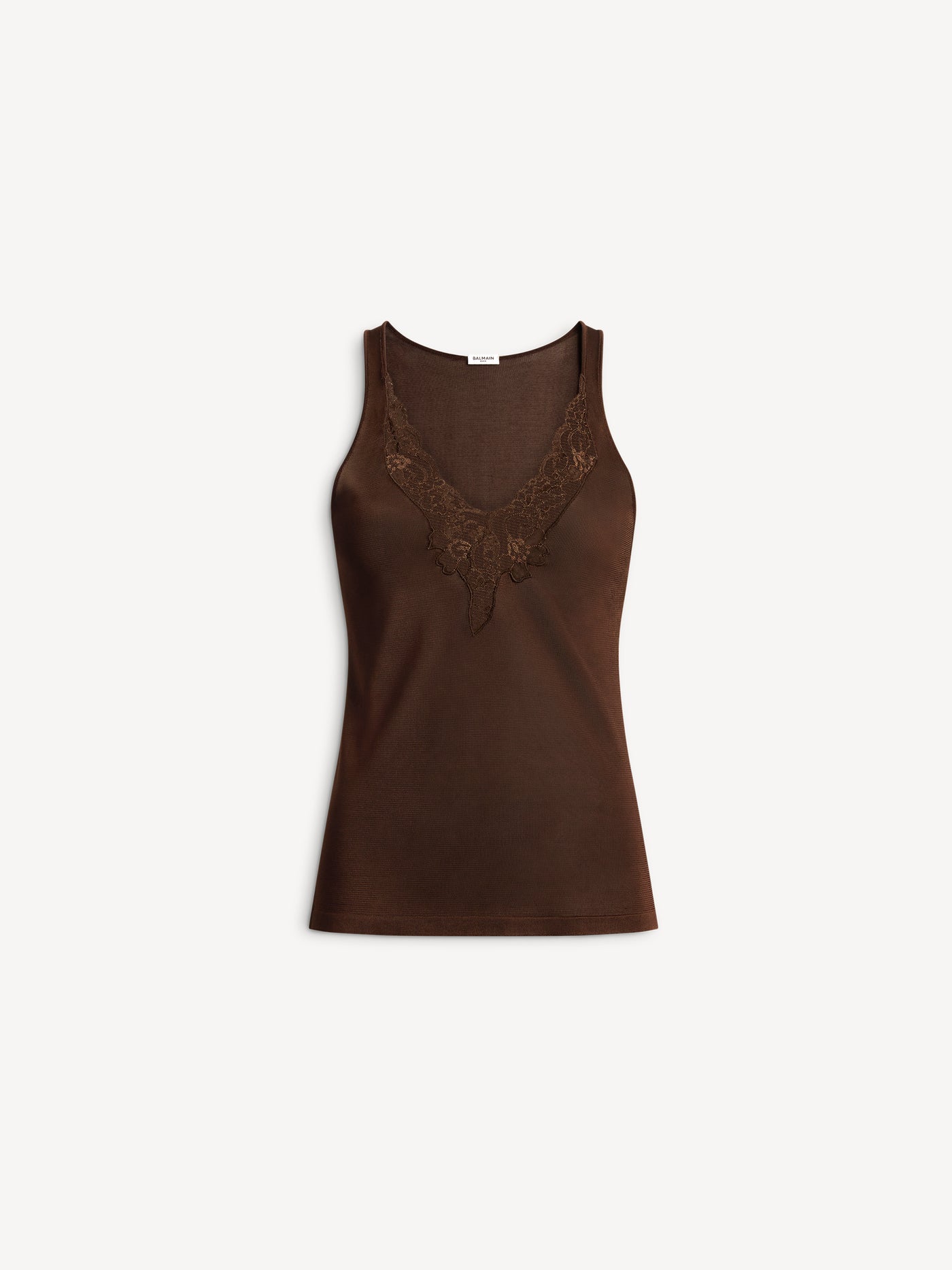 Knit vest top with lace