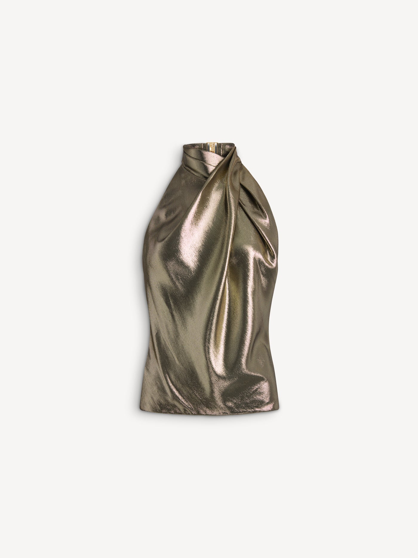 Backless lurex jersey top