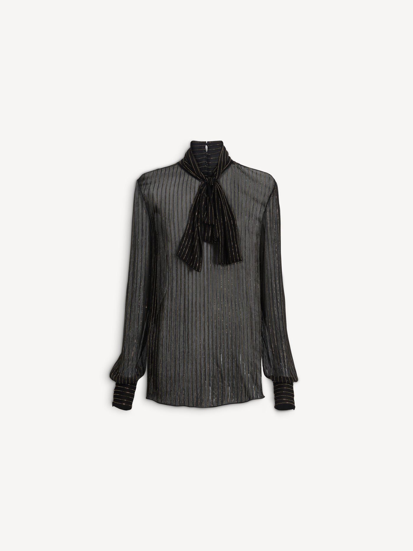 Chiffon blouse with tie detail and crystals