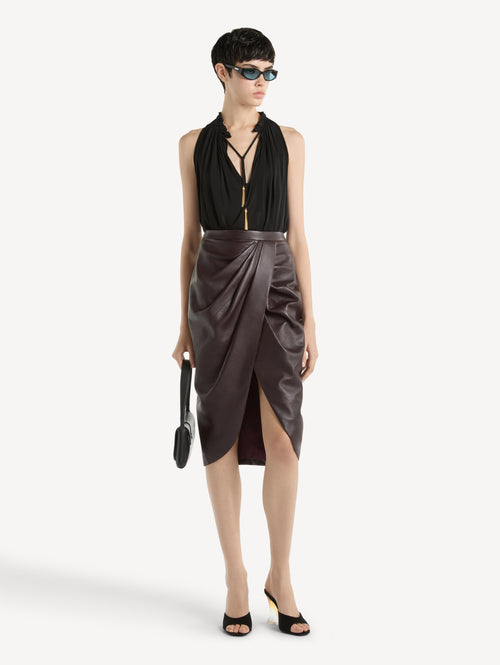 Pleated jersey top
