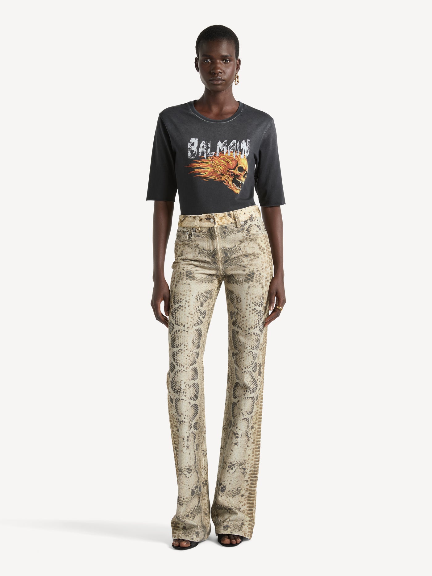 T-shirt with Flame Skull print