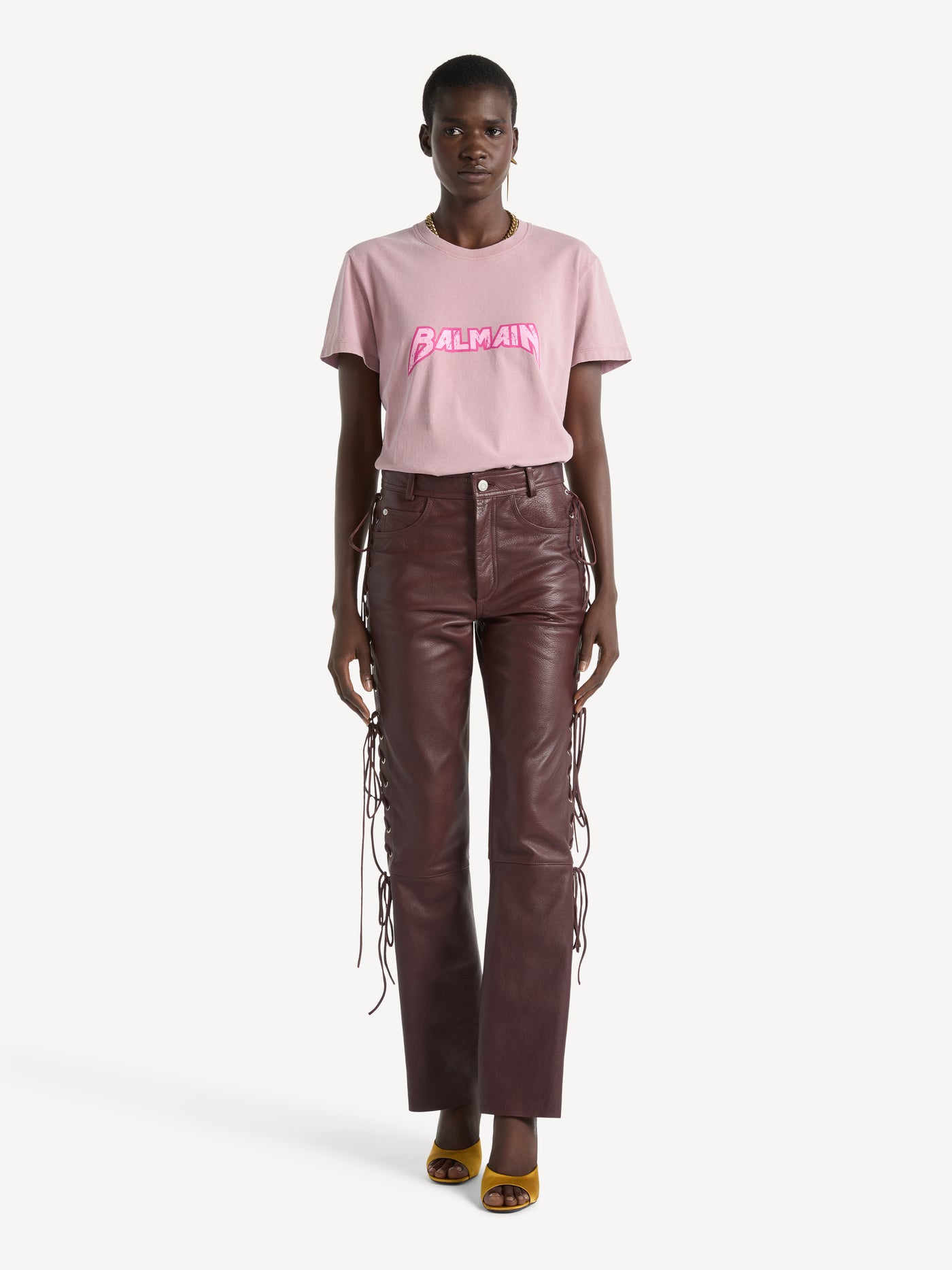 T-shirt with Balmain Band print