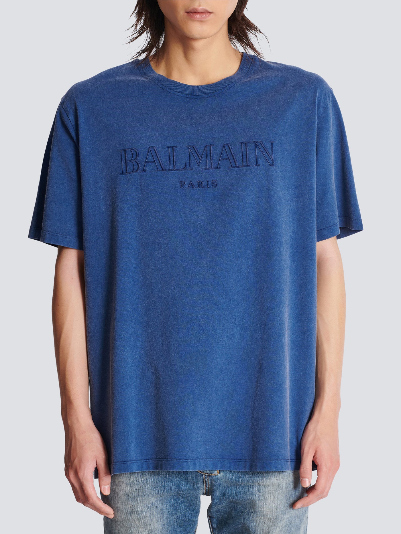 Loose T-shirt with vintage Balmain embroidery