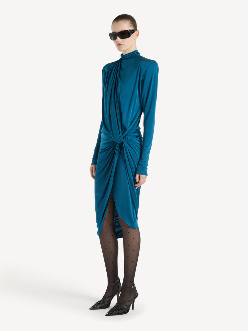 Vestido de punto fluido drapeado