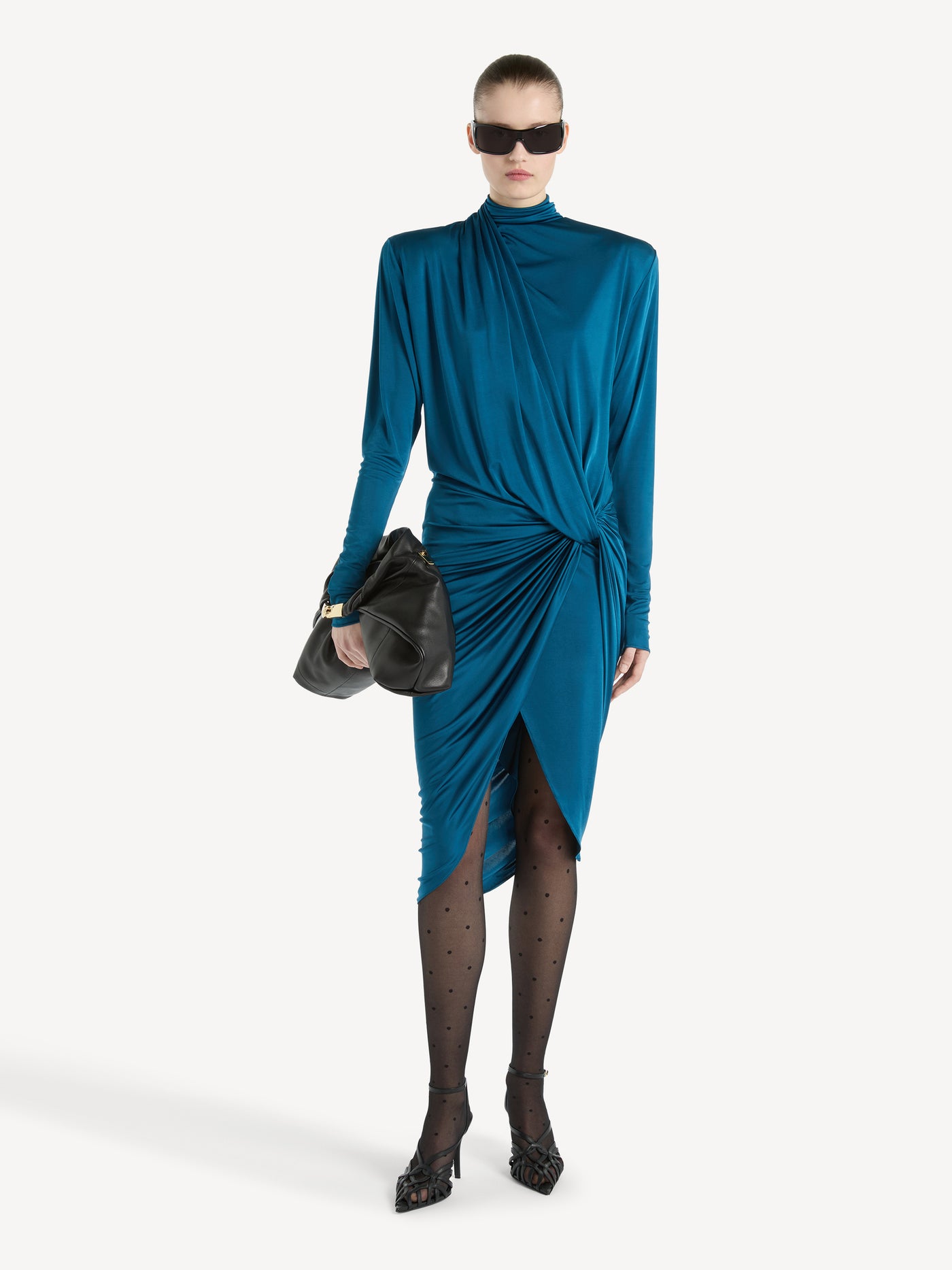 Draped flowing jersey dress