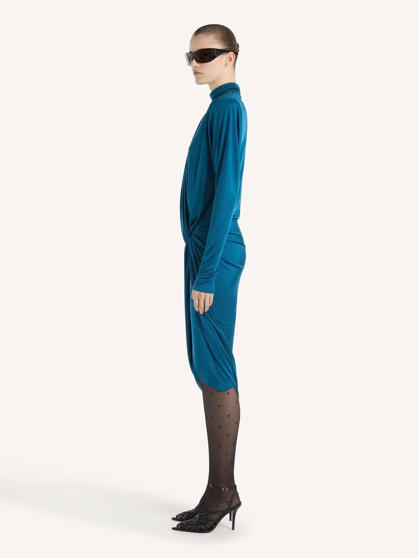 Draped flowing jersey dress