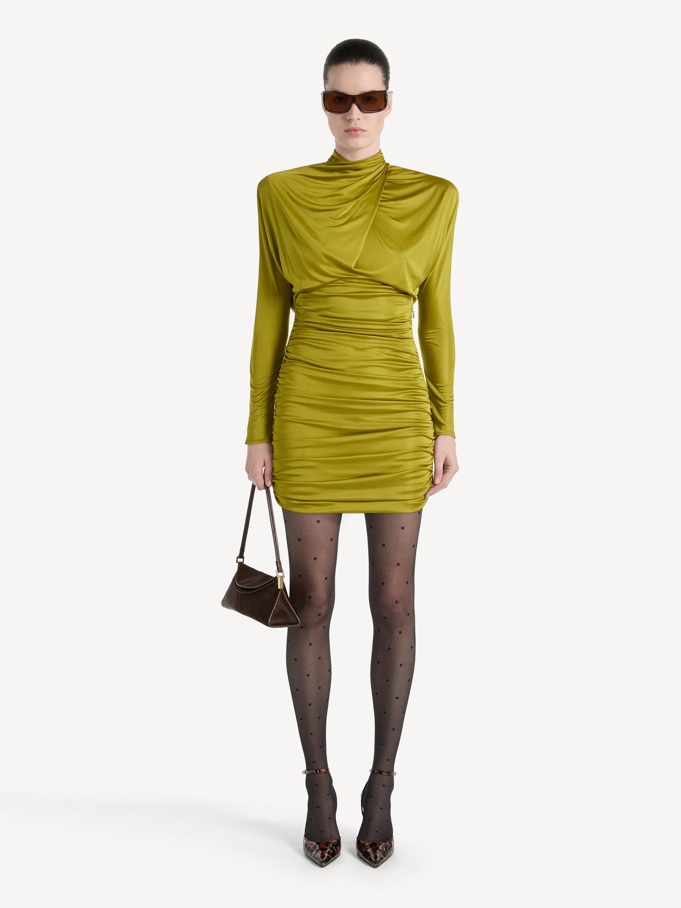 Robe drapée en jersey fluide