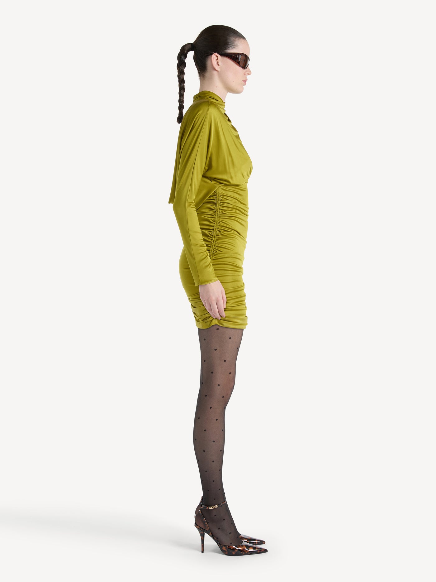 Robe drapée en jersey fluide