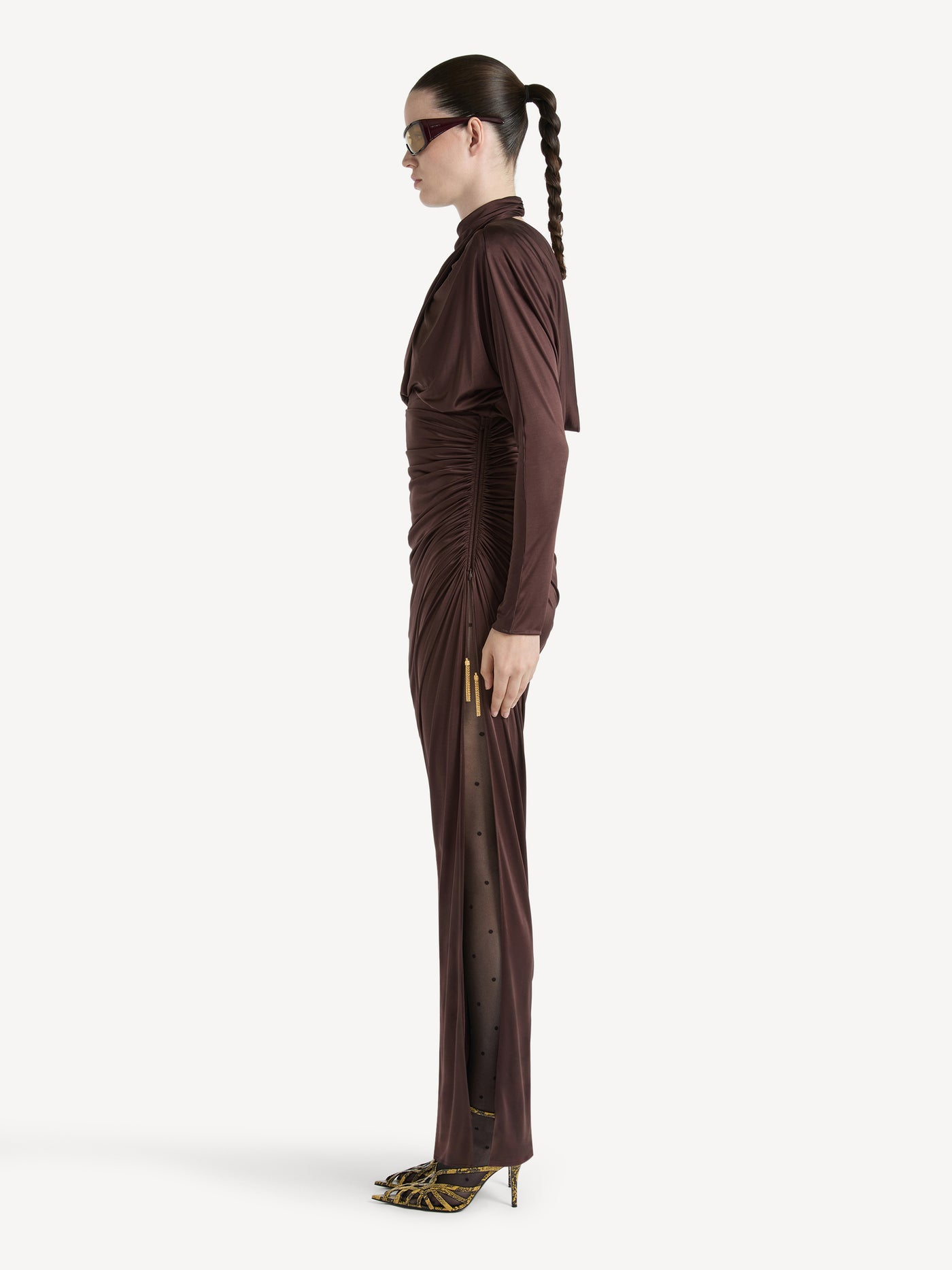 Robe longue en jersey fluide