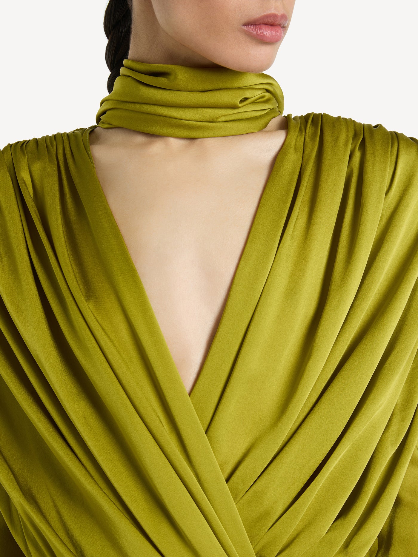 Long silk chiffon dress