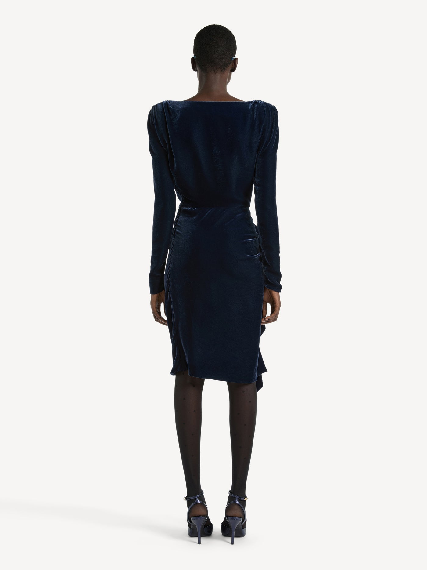 Robe nouée en velours avec brassière en dentelle