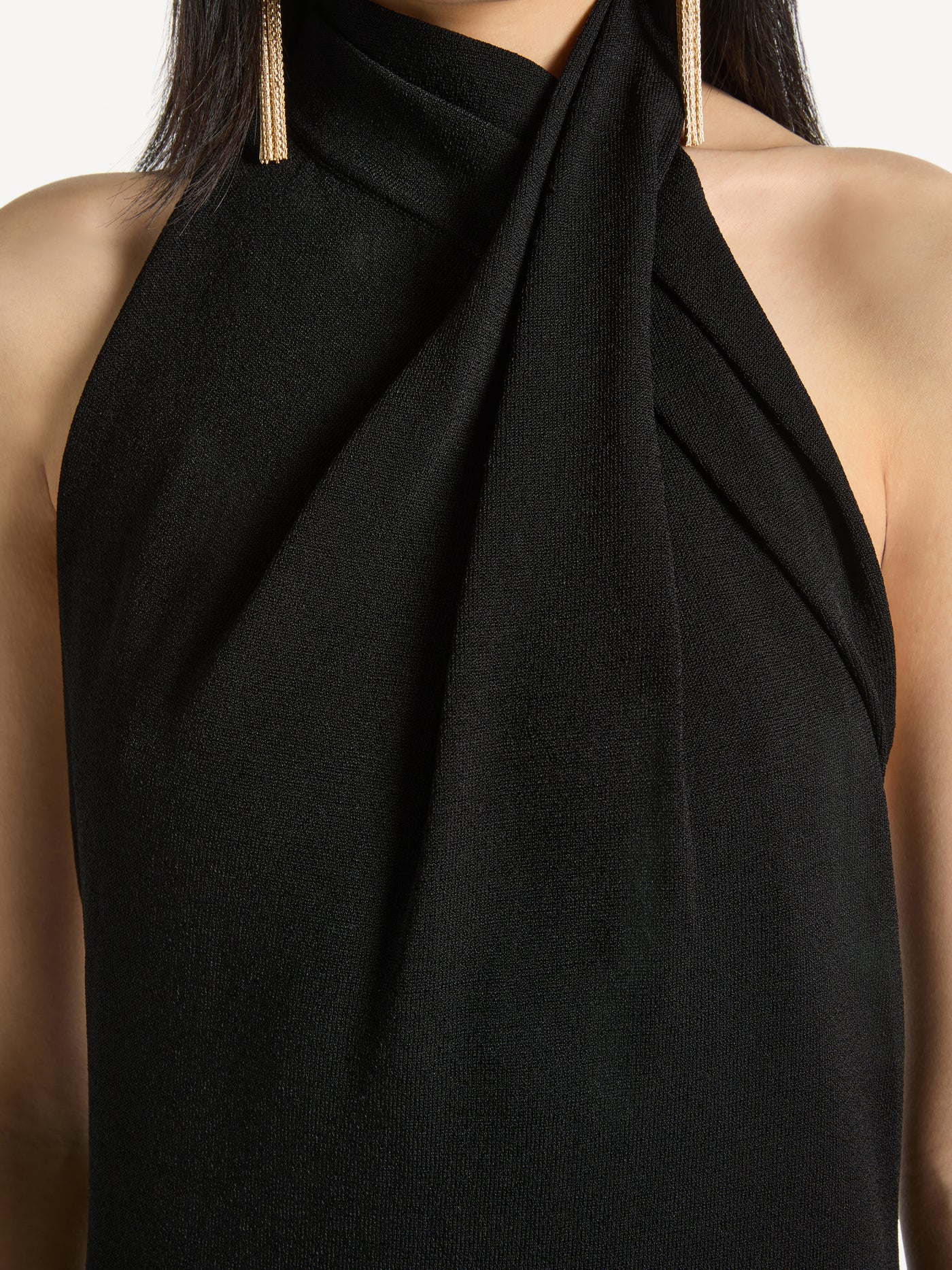 Vestido con espalda descubierta de punto fluido
