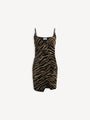 Velvet dress with tiger embroidery