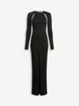 Long dress in Milano jersey with crystals