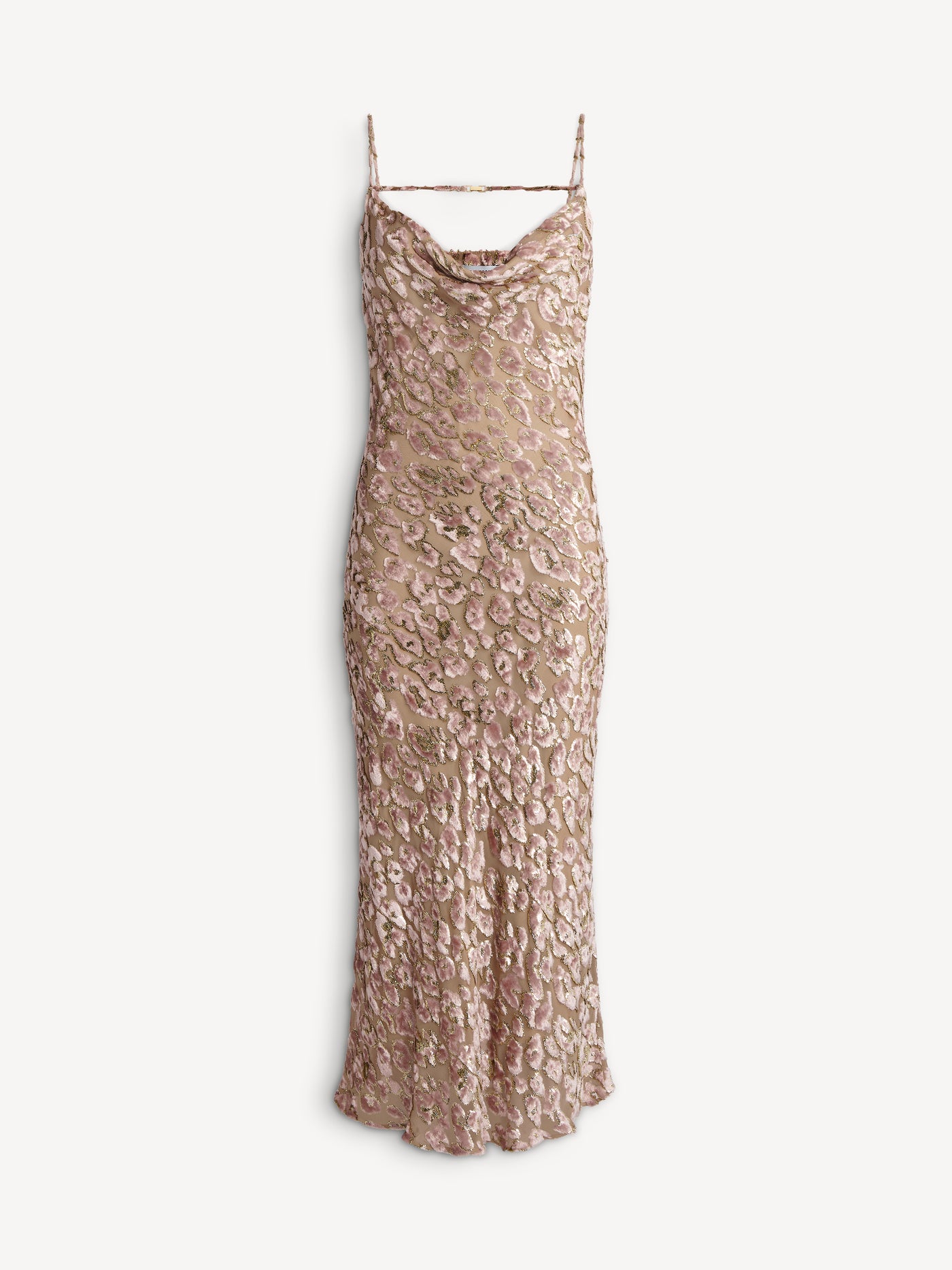 Velvet jacquard dress with spaghetti straps