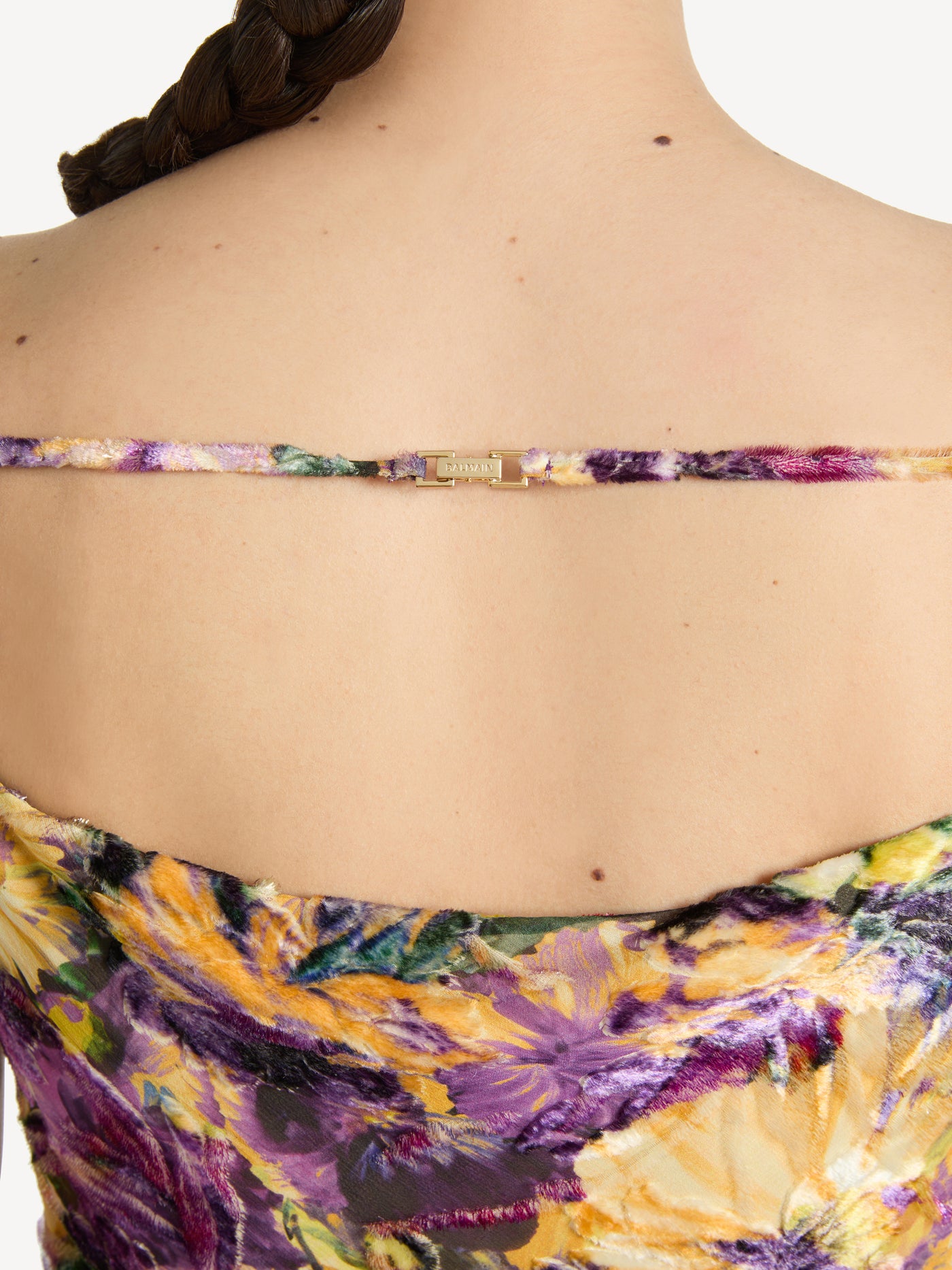 Abito con spalline sottili in jacquard effetto velluto