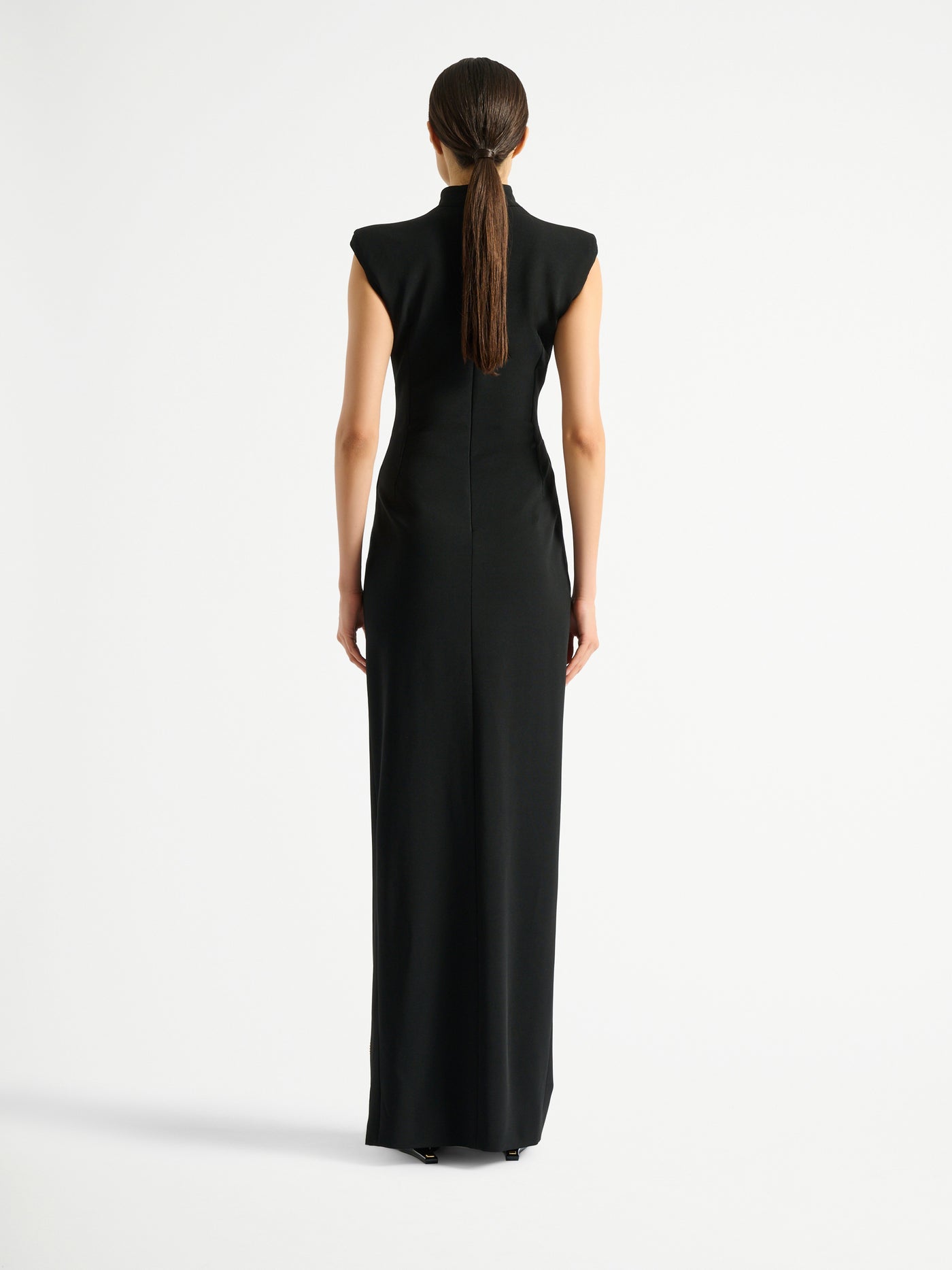Robe longue fendue en jersey