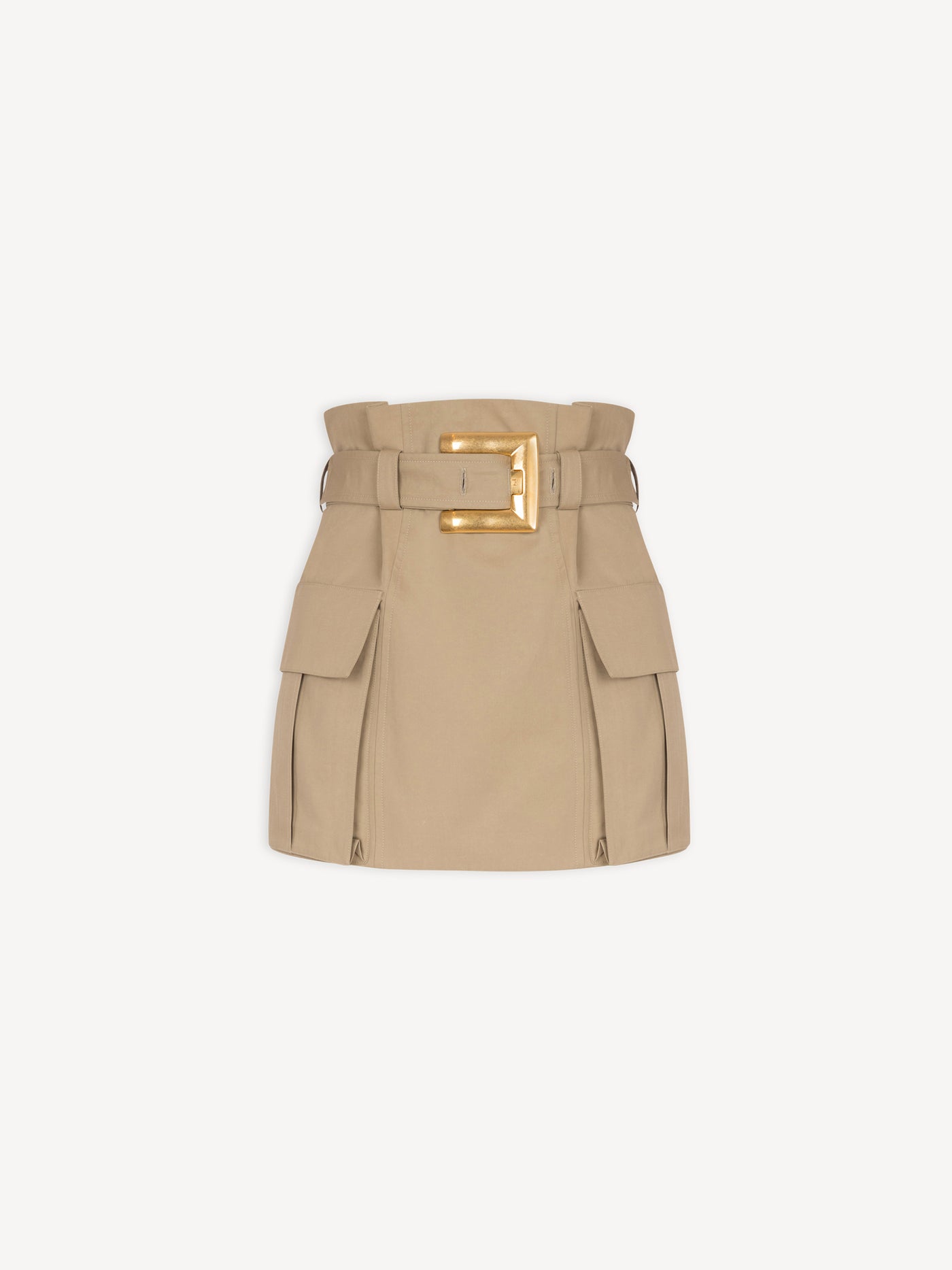 Jupe taille haute en gabardine
