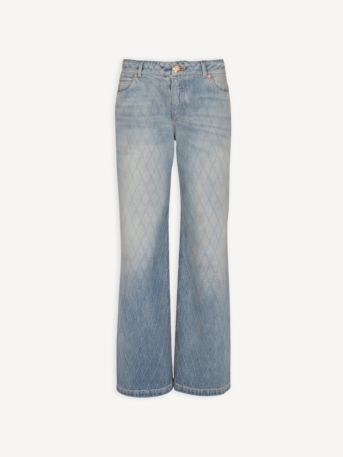 Diamond denim straight-fit jeans