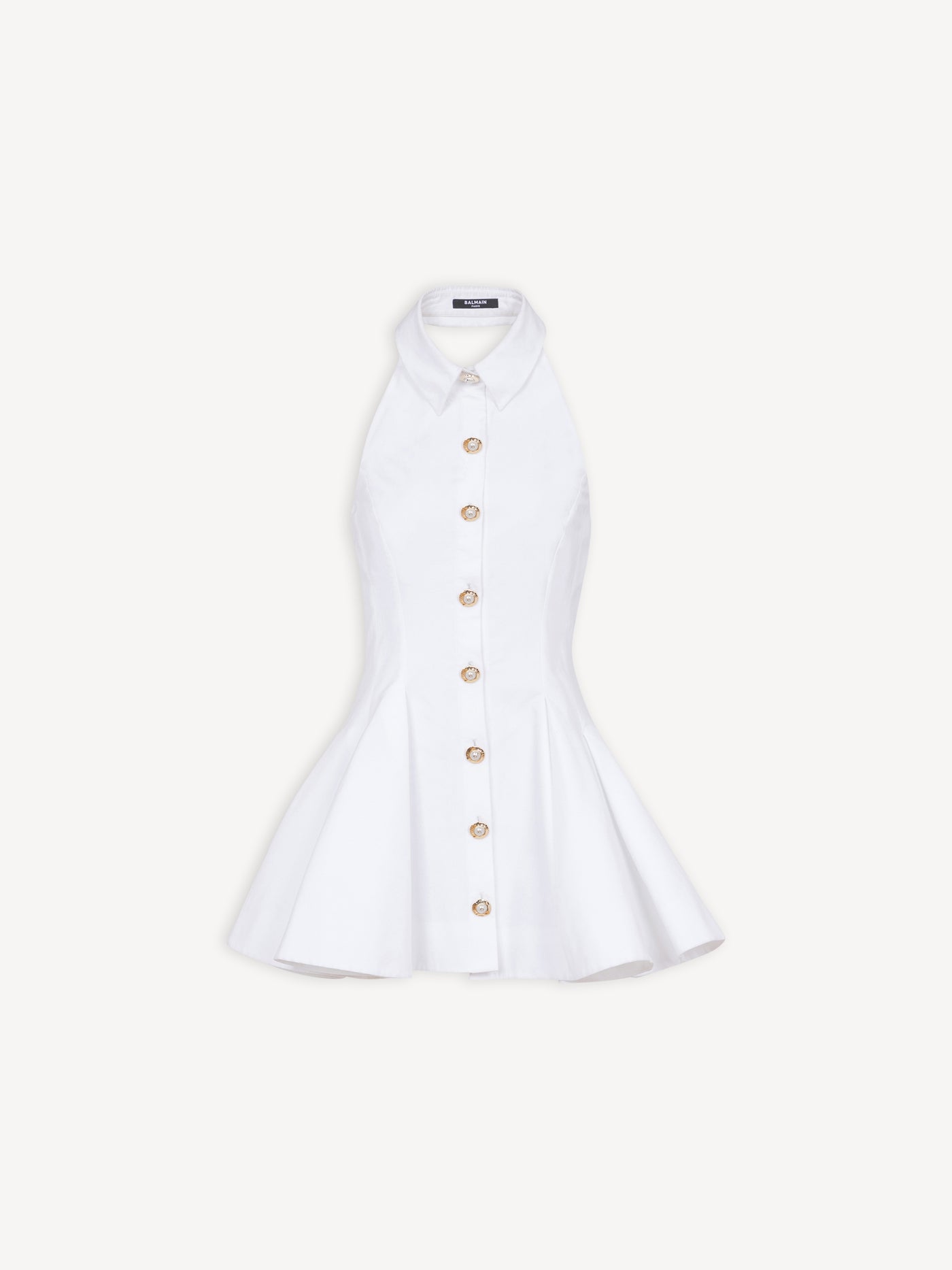 Robe évasée dos-nu en popeline