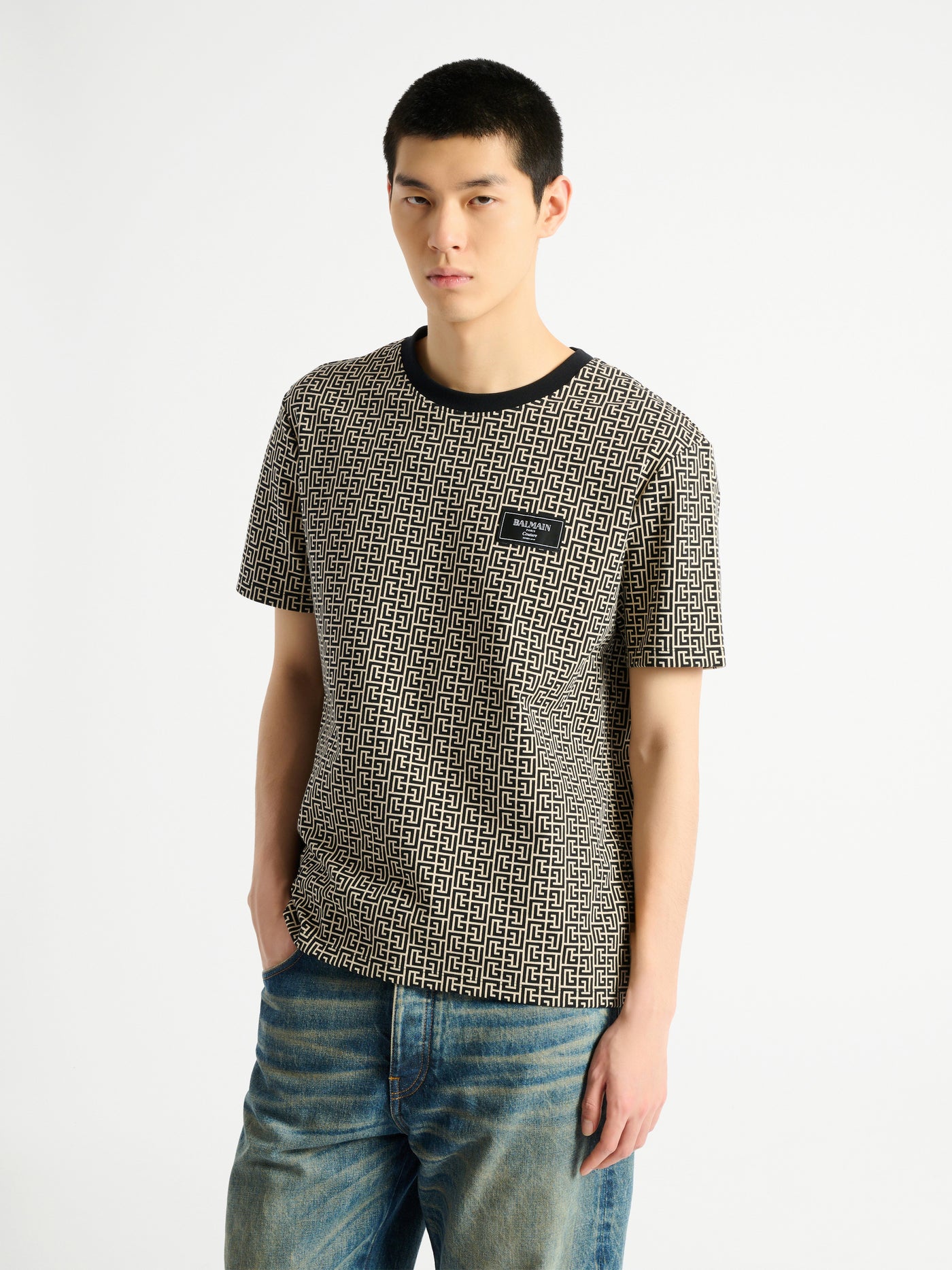 T-shirt en jacquard monogrammé