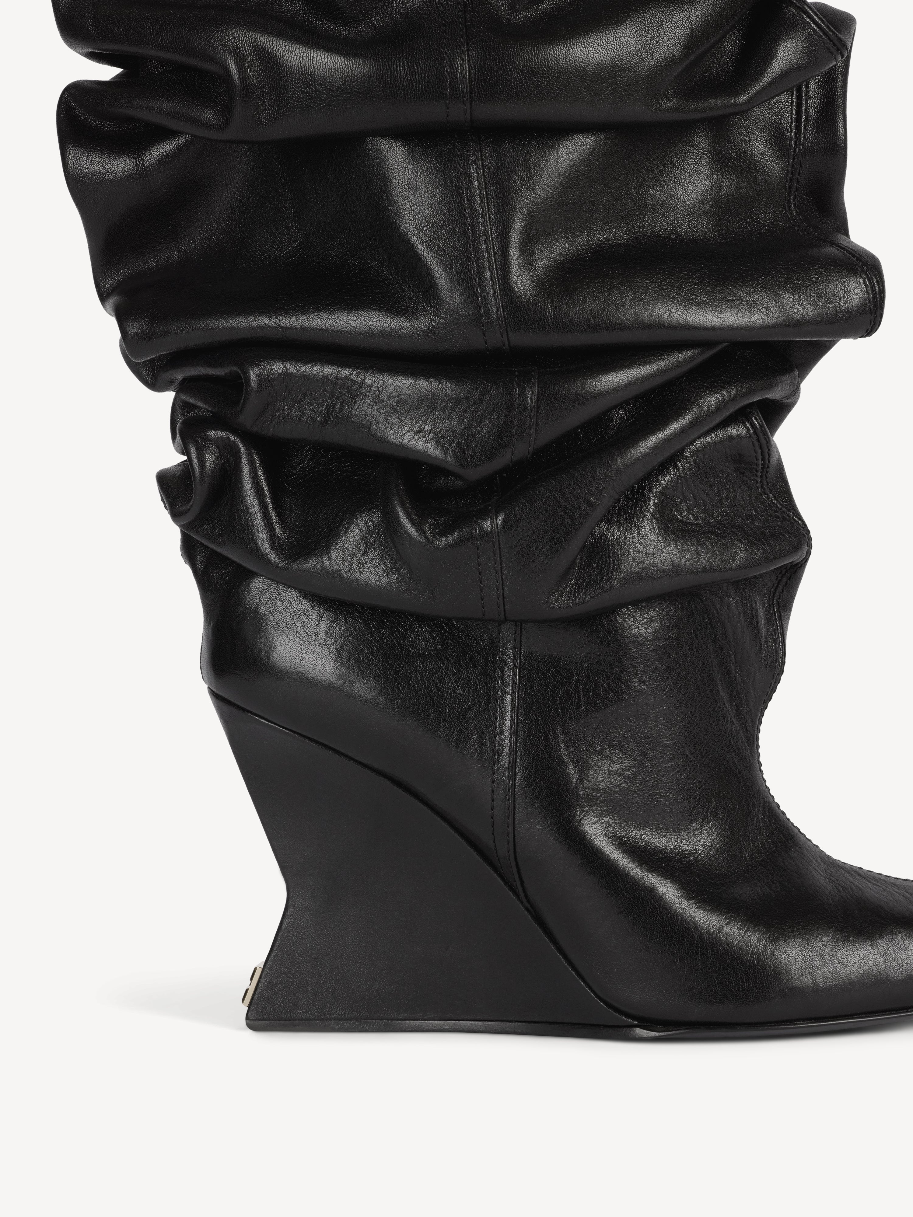 ウェッジ サイハイブーツ 黒 - レディース | BALMAIN