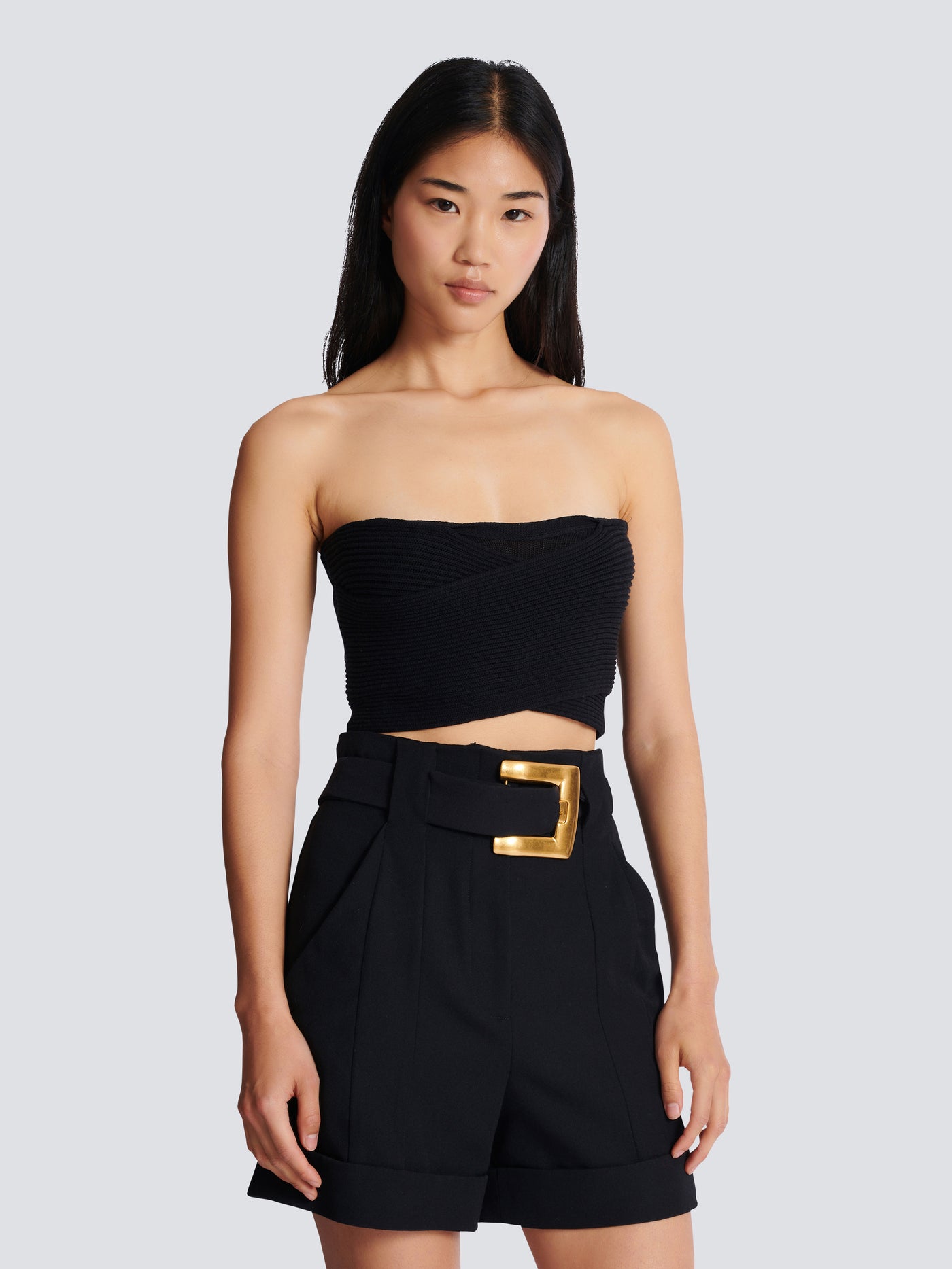 Tube-knit bra top