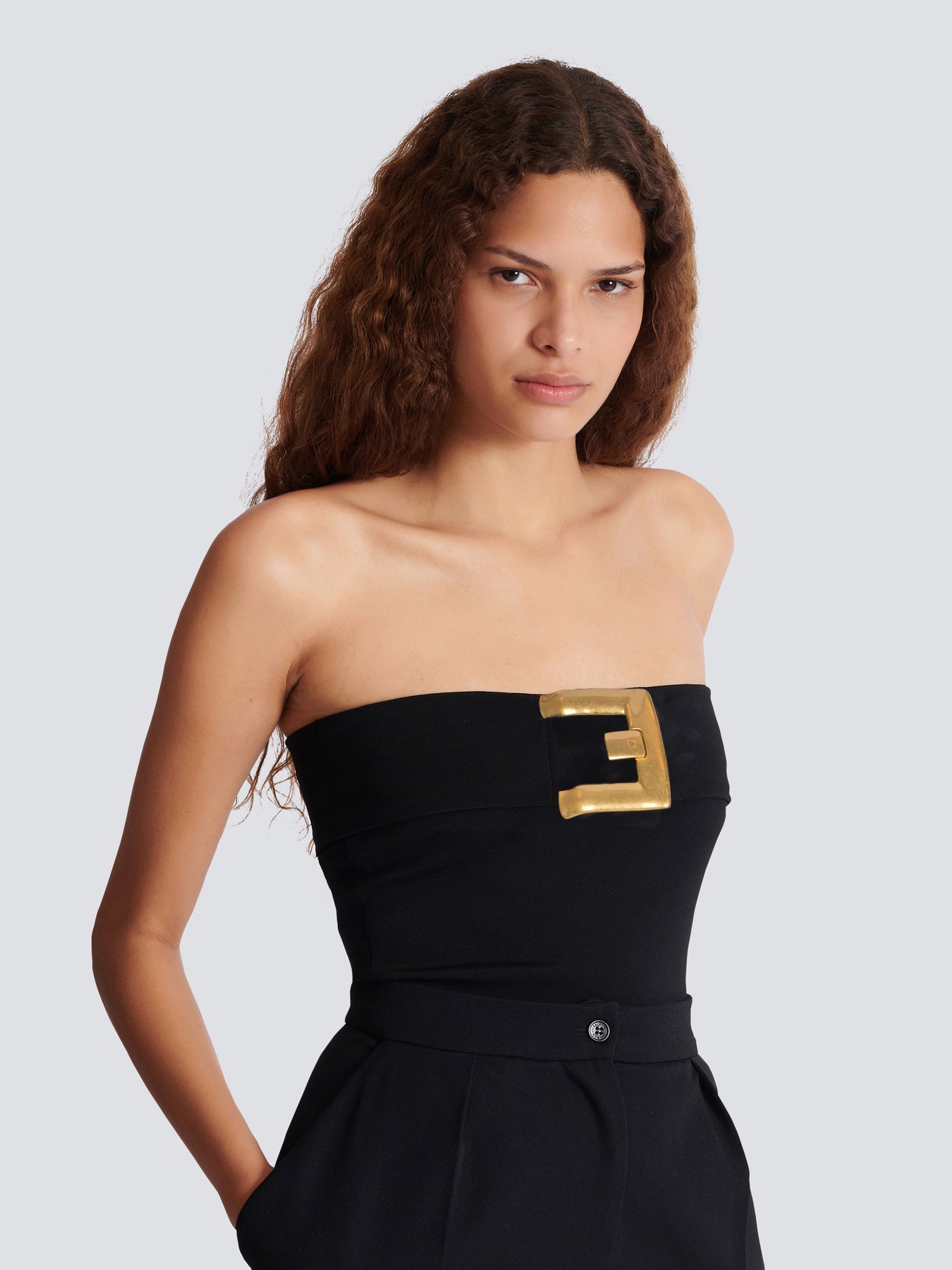 Body bustier en crêpe avec détail ceinture
