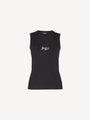 Relaxed tank top with Balmain Paris Brush print