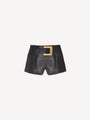 Jupe courte en cuir avec ceinture
