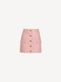 Short lambskin skirt with buttons