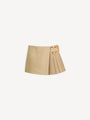 Short gabardine skirt with belt detail